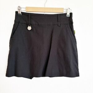 Swing Control Golf Skort Womens 0 Black Mini Skirt Pull On Active Outdoor Preppy